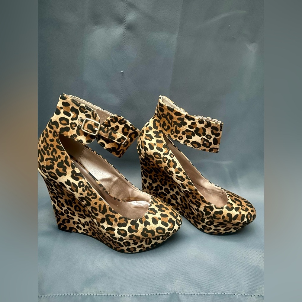 Leopard Print Wedge Platform